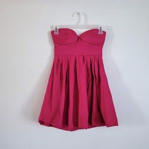 Y2K FEATHERS Strapless Sweetheart Pink Micro Mini‎ Dress // S